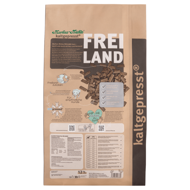 Markus-Mühle Freiland Gans – pilnavertis šunų pašaras su džiovinta žąsiena ir bulvėms 2